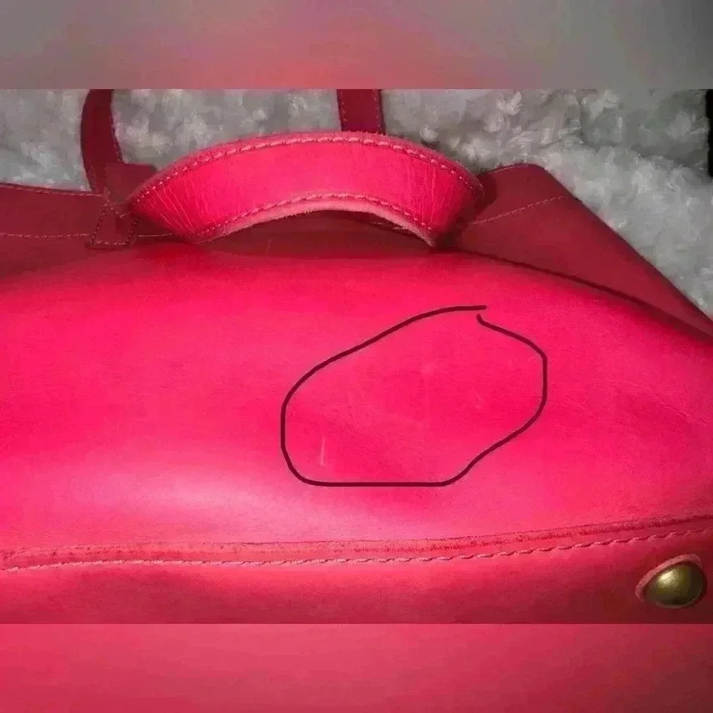 Fossil‎ Leather Fuchsia Tote Summer Spring Bag